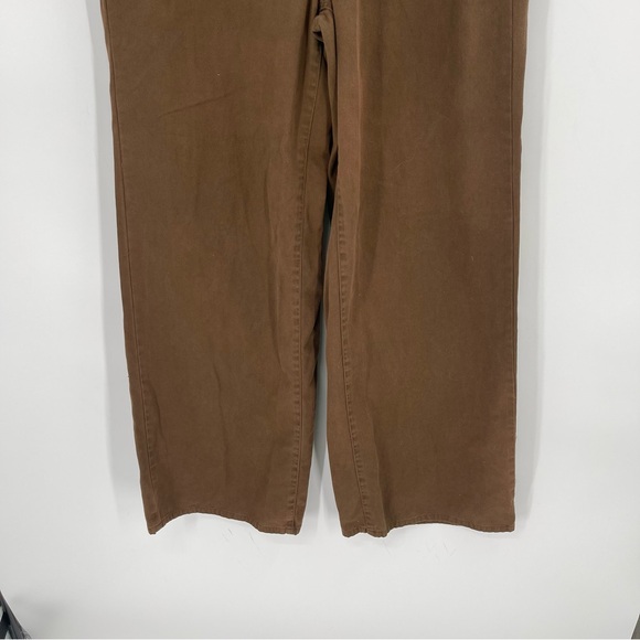 Good American Good Relaxed Skate Pants High Rise Wide Leg Brown Trouser 8/29 - Picture 5 of 14